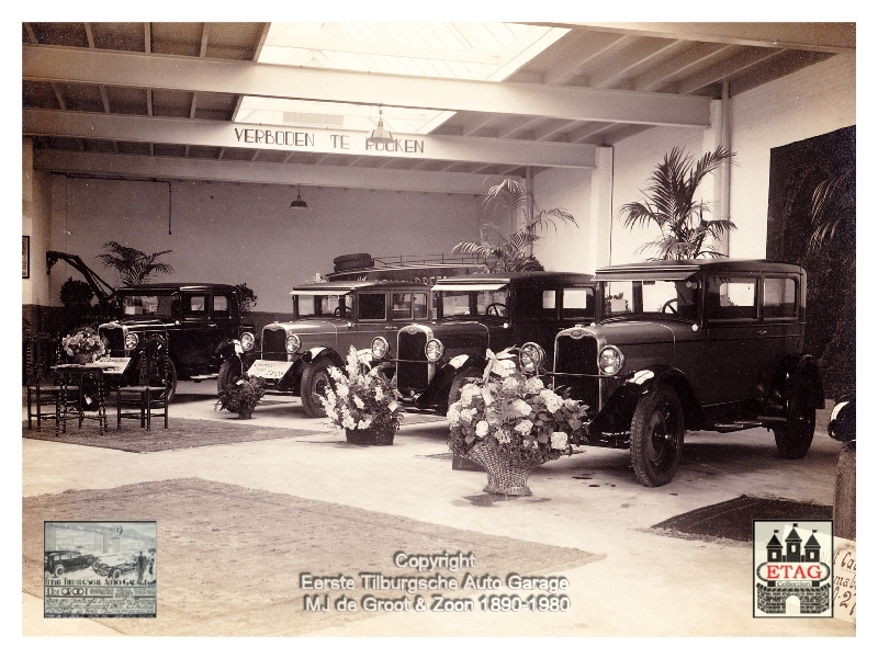 1928 Showroom Poststraat Tilburg (3) Chevrolet Sedans