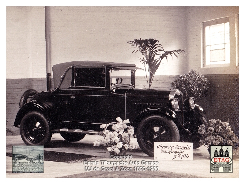 1928 Showroom Poststraat Tilburg (1) Chevrolet Cabrio