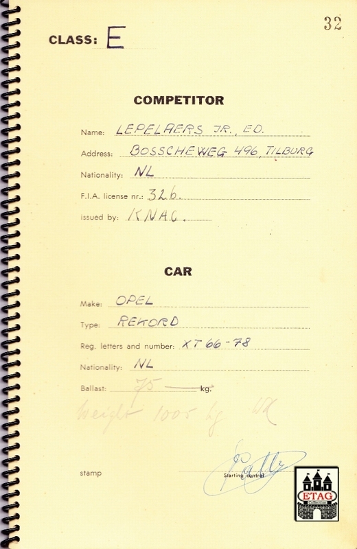 1958 KDAK Caltex Economy (1) Lepelaers Start #32 Road Book