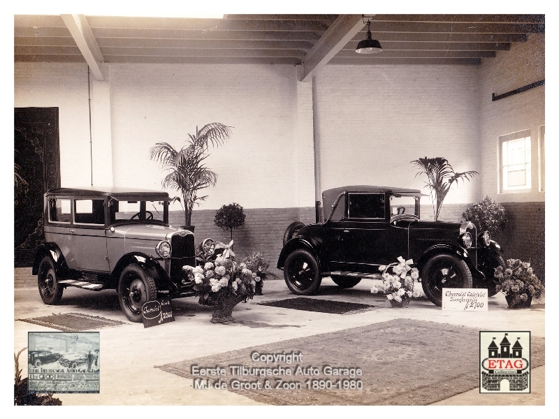 1928 Showroom Poststraat Tilburg (4) Chevrolet Sedan Cabrio