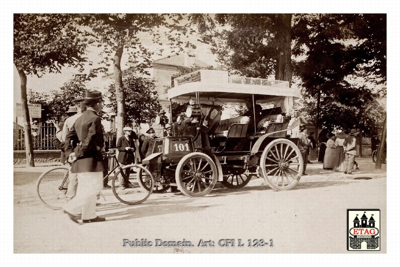 1898 Paris Amsterdam Panhard Pregost #101 Controle Champigny