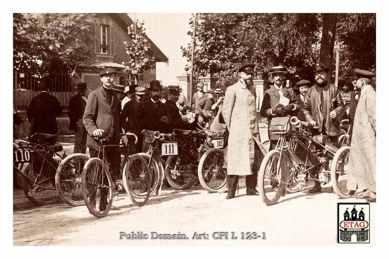 1898 Paris Amsterdam Tricycle Degrais #110 Controle Champign