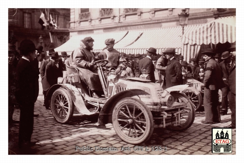1902 Paris Nice Darracq Delisle Marcellin #17 Arriving Lyon