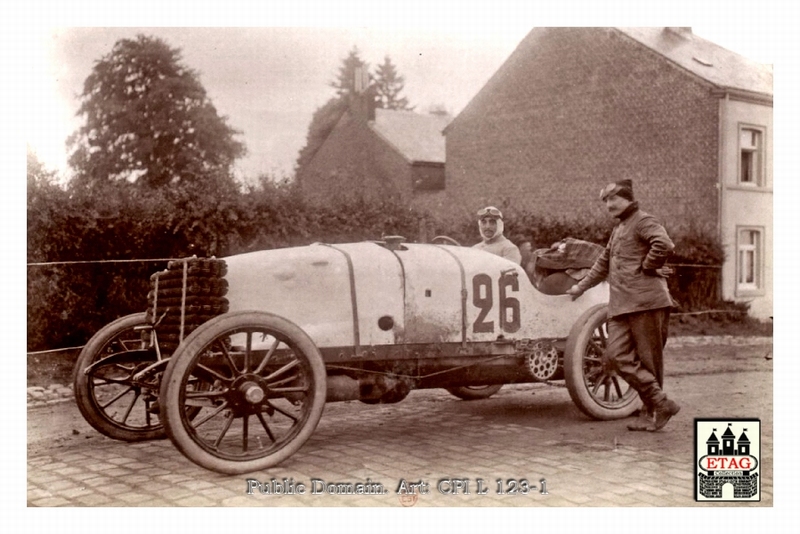 1904 Circuit Ardennes Dietrich Rougier #26 Depart Arlon 8th
