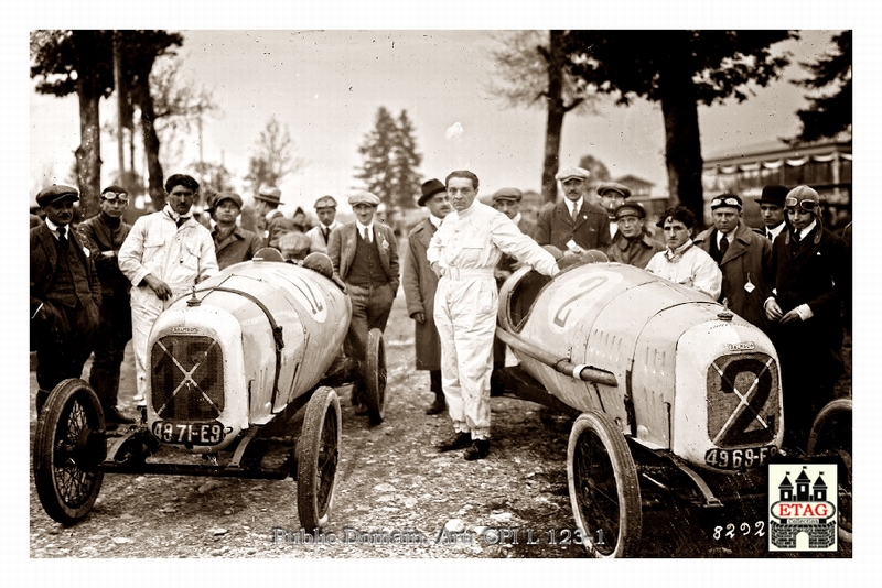 1923 Monza Salmson Benoist #2 Bueno #12 Paddock