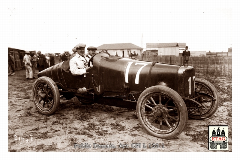 1912 Dieppe Sunbeam Dario Resta #17 4rth Paddock Harrison