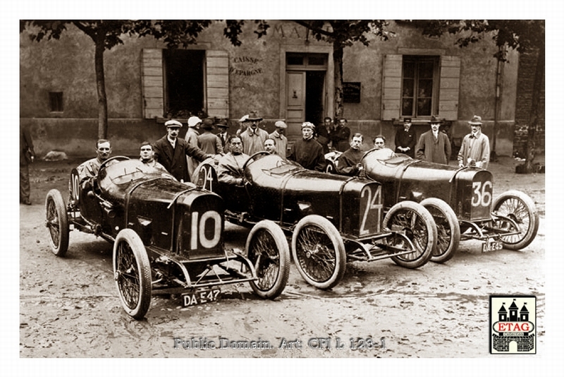 1914 Lyon Sunbeam Guinness #36 Chassagne #10 Resta #24 (2)