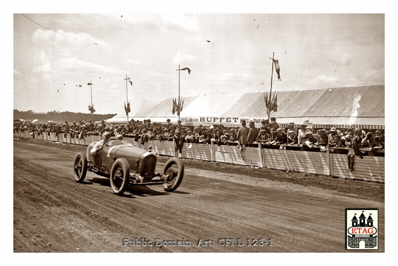 1921 Le Mans Ballot Ralph de Palma #1 2nd Pass Grandstand