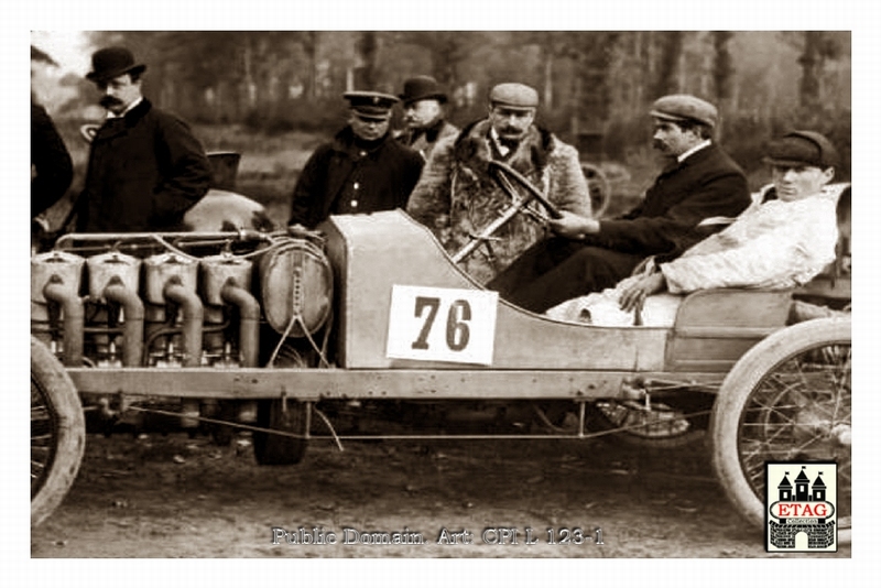 1901 Paris Berlin Darracq John Edmond #76 27th In car