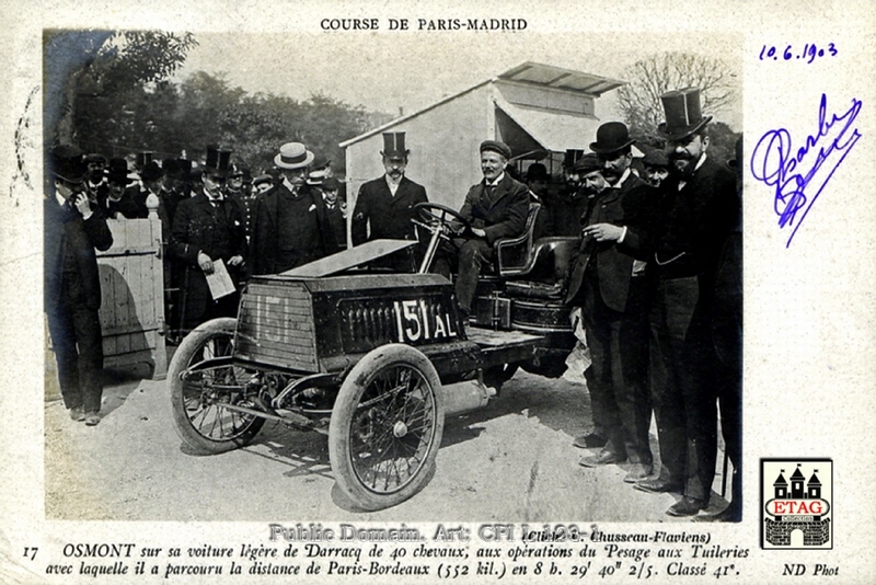 1903 Paris Madrid Darracq Osmont #151 Paddock(1) Orginal
