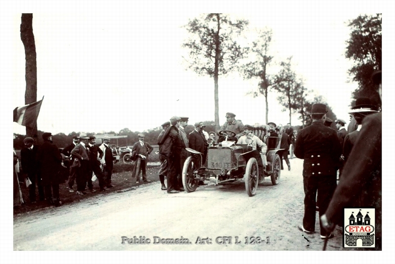 1904 Course du Mille Darracq Paul Baras # Arriving(2)