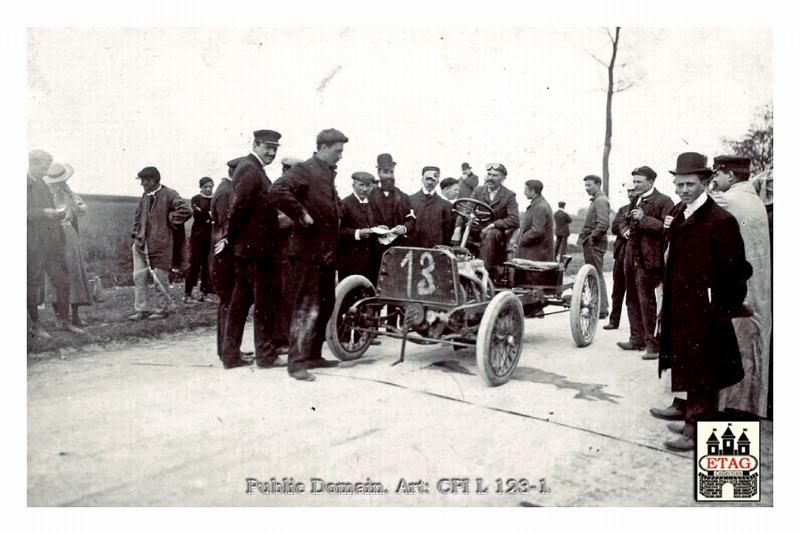 1904 Course du Mille Darracq Beconnais #13 Start