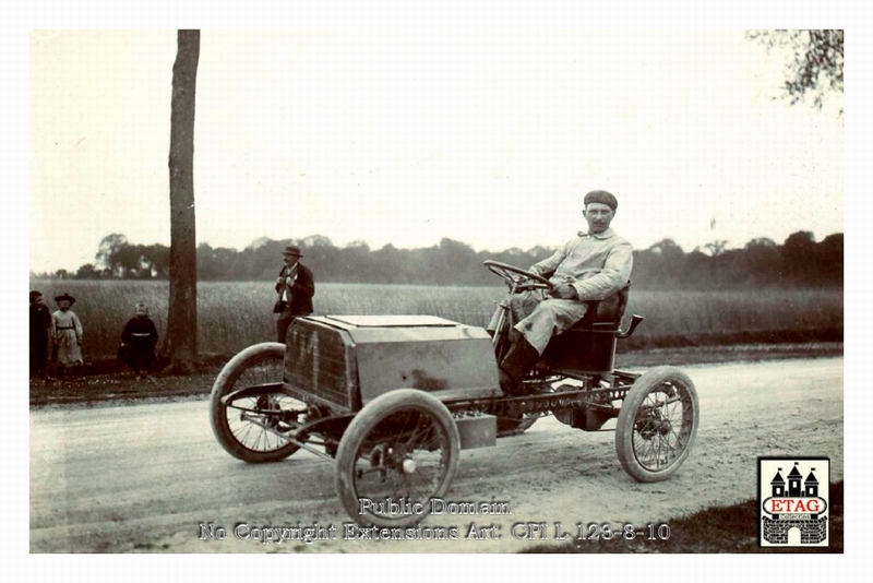 1904 Course du Mille Darracq Villemain #21 At wheel