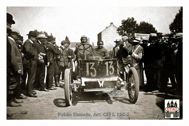 1906 Circuit des Ardennes Darracq Hanriot #1 2nd Finish