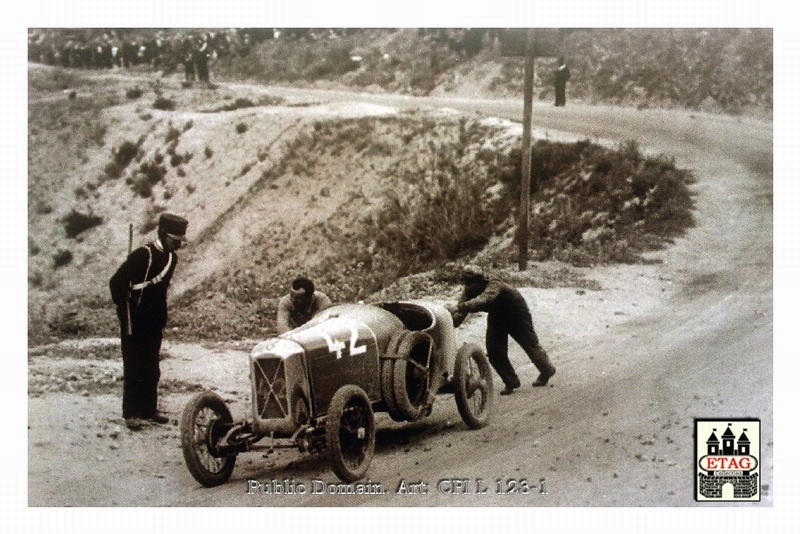 1927 Targa Florio Salmson Fagioli #42 8th Pushing car2
