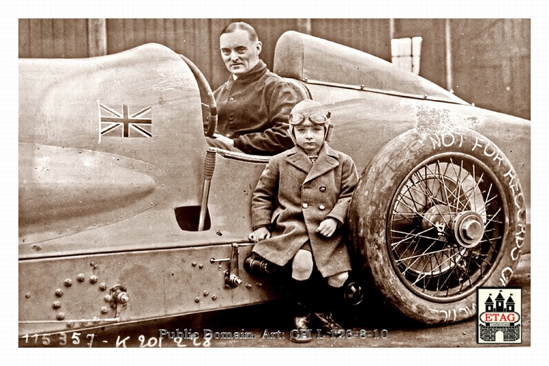 1926 Pendine Sands Blue Bird Campbell record car1 and son