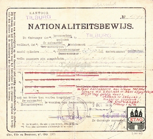 1931 Nationaliteitsbewijs Buick No: 1391