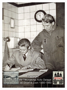 1953 Jan de Bruin Magazijnchef, Noud Gulickx Werkplaatschef