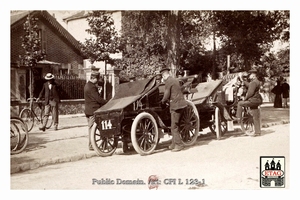 1898 Paris Amsterdam Panhard #114 #115. Controle Champigny