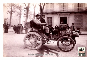 1902 Paris Nice Peugeot Roux #30 Arriving Draguignant