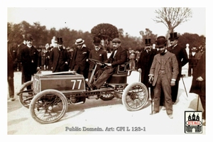 1903 Paris Madrid Darracq Villemain #77 49th Paddock
