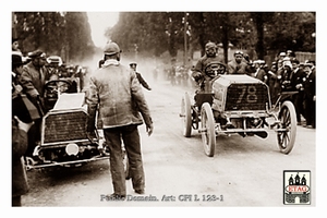 1903 Paris Madrid Darracq Paul Baras #47 10th.Panhard Caters