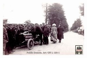 1904 Course du Mille Darracq Beconnais #13 During stop