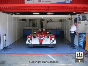 2008 Catalunya Le Mans Porsche Jan Lammers #27 Garage