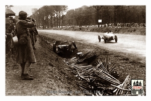 1925 Montlhery Bugatti Constantini #13 4th. Crash Ascari