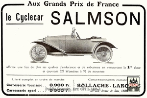 1922 AD Salmson Cyclecar Carrosserie Tourisme