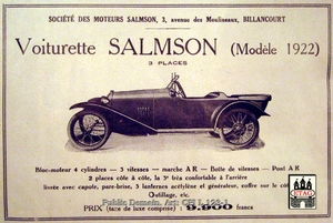 1922 AD Salmson Voiturettes Model 1922