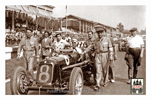 1934 Monza Maserati Nuvolari #88 4th Lined up startgrit